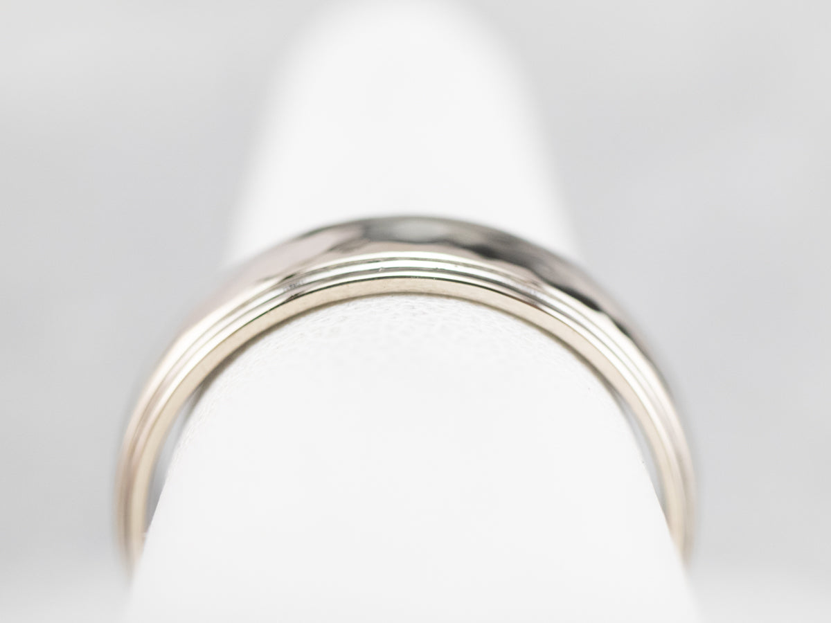 Hammered Finished Gold Band