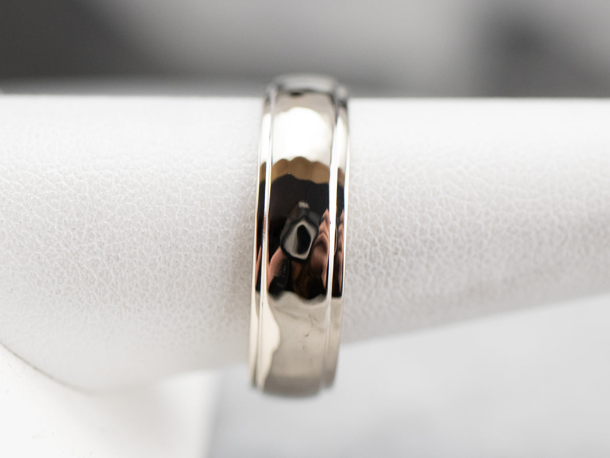 Hammered Finished Gold Band