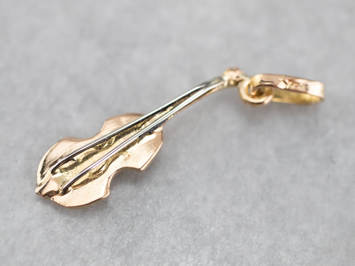Vintage 18K Gold Violin Charm