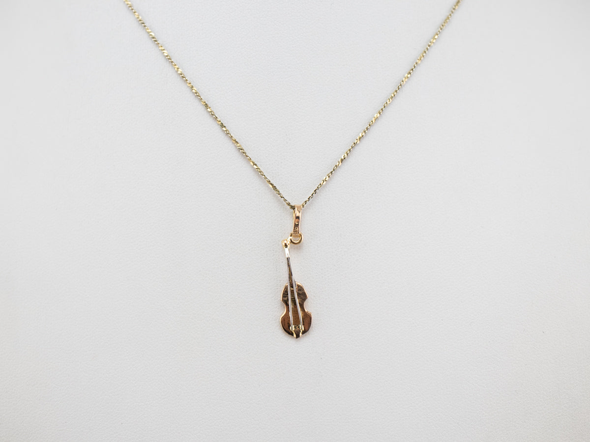 Vintage 18K Gold Violin Charm