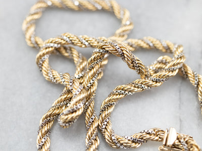 Thick Two Tone Gold Twist Chain