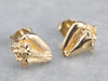 Golden Conch Shell Stud Earrings