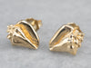 Golden Conch Shell Stud Earrings