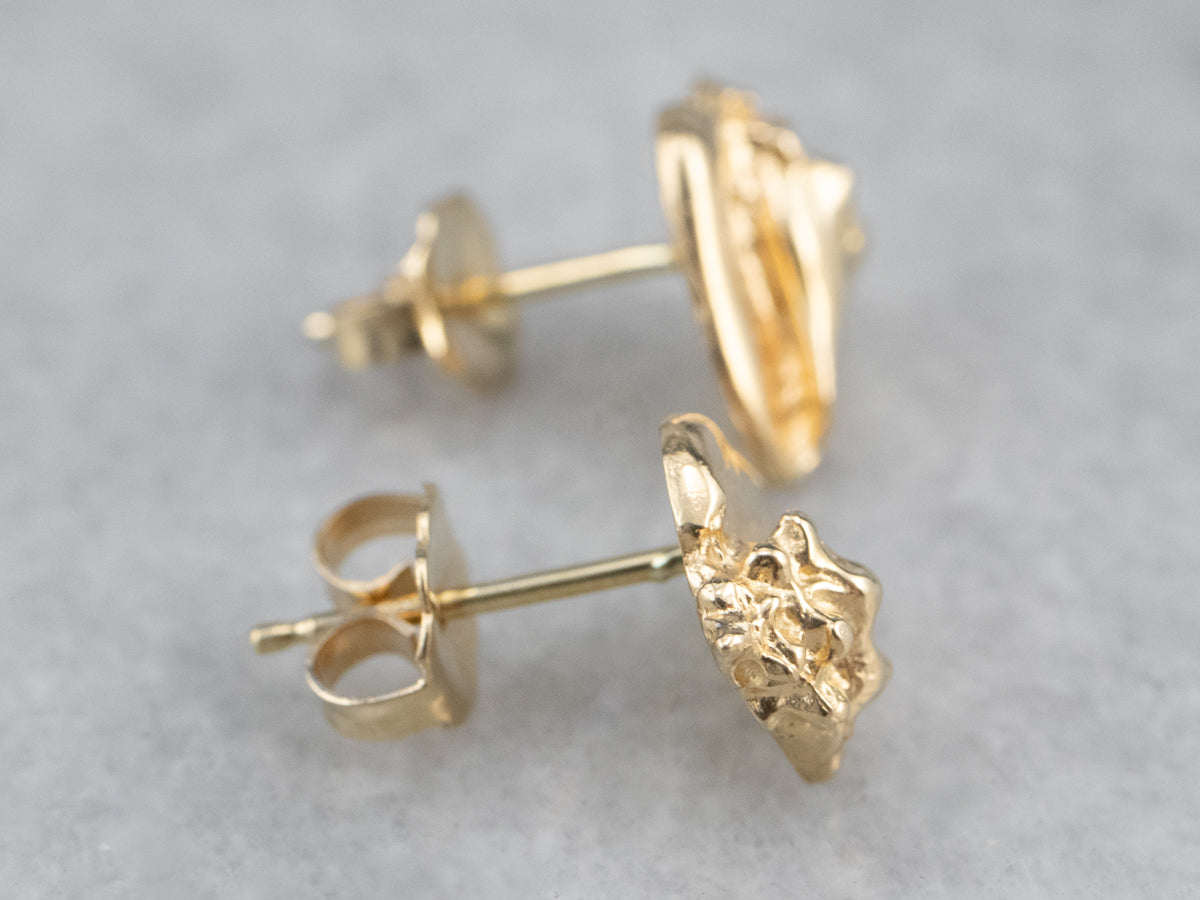 Golden Conch Shell Stud Earrings