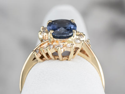 Sapphire and Diamond Bypass Ring