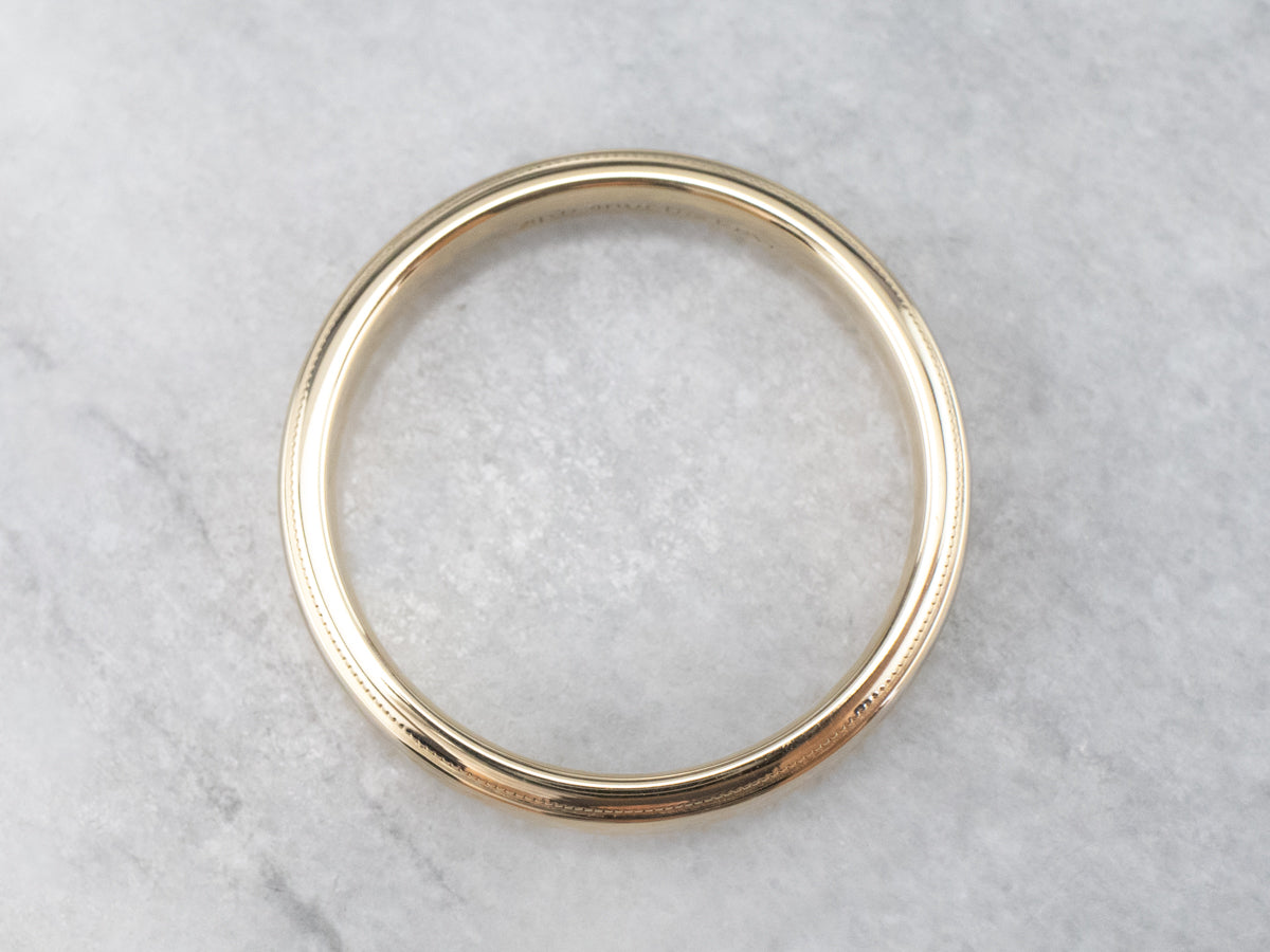 Milgrain Edge Yellow Gold Wedding Band