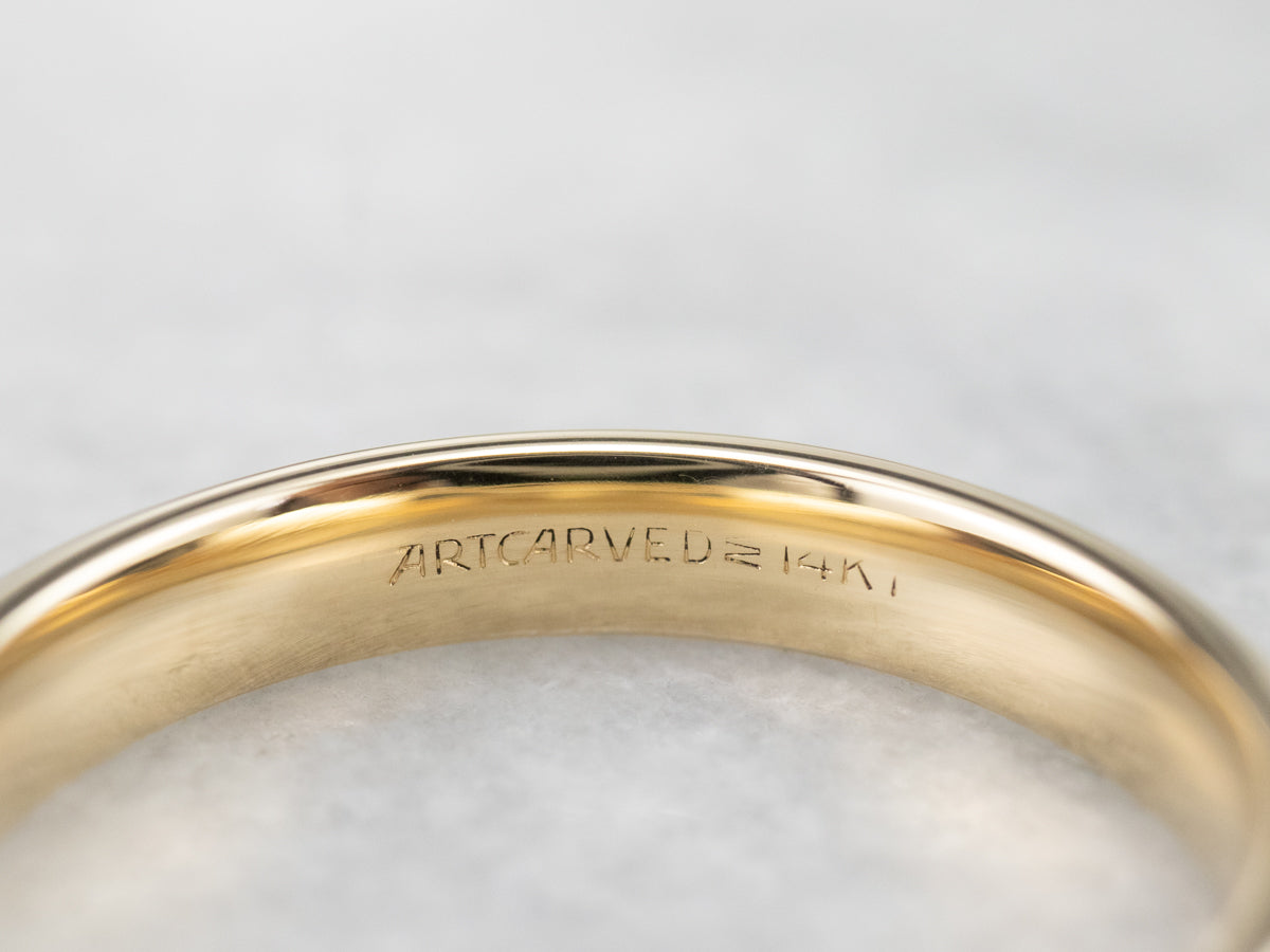 Milgrain Edge Yellow Gold Wedding Band