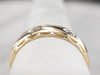 Vintage Scalloped Two Tone Gold Wedding Band