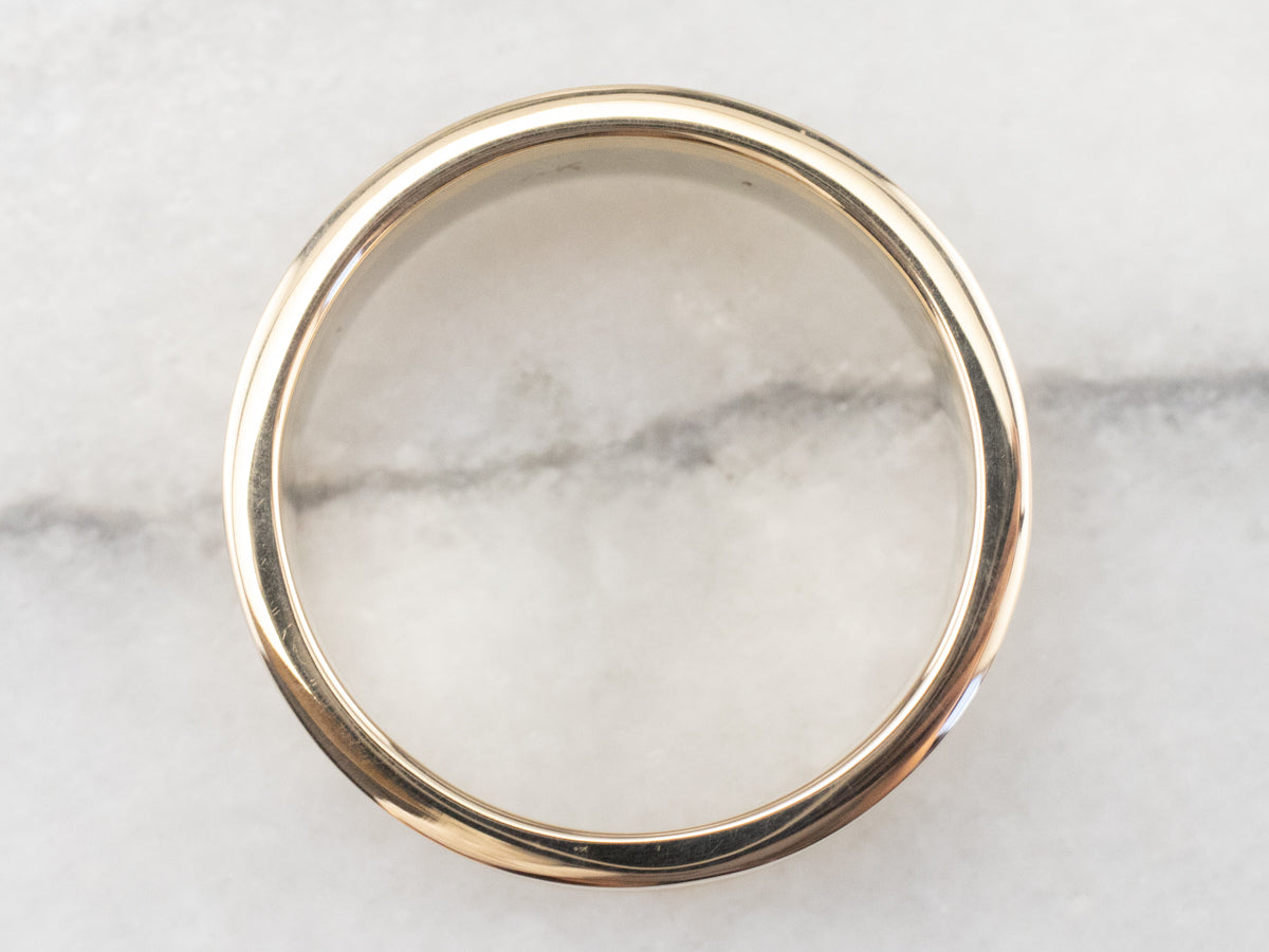 Two Tone Gold Lattice Patterned Band Ring