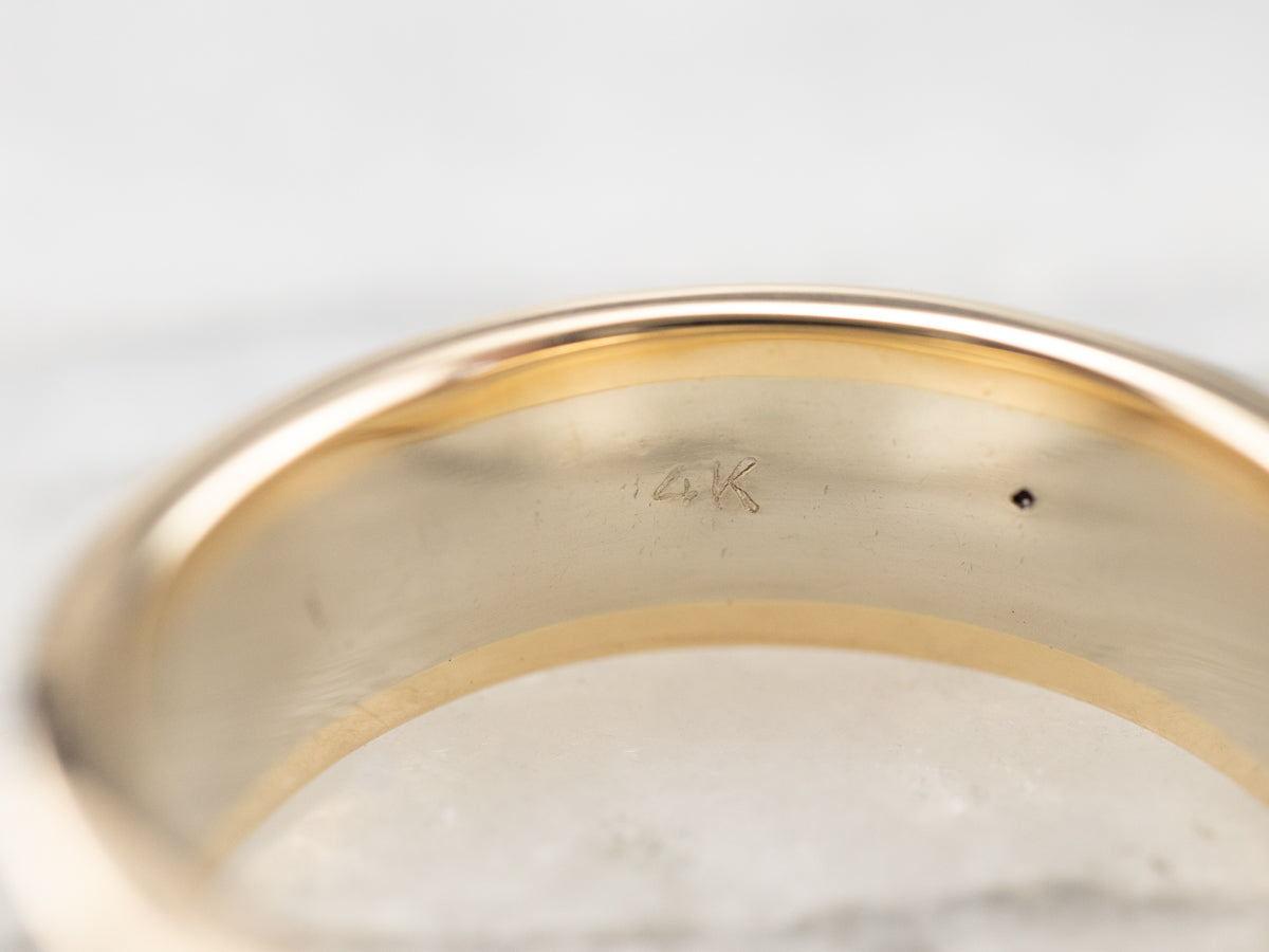 Two Tone Gold Lattice Patterned Band Ring