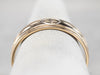 Laurel Patterned Two Tone Gold Wedding Band