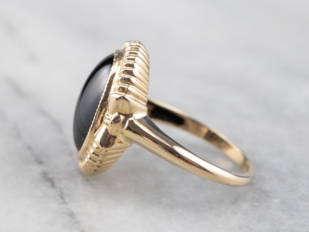 Retro Cat's Eye Sillimanite Gold Ring