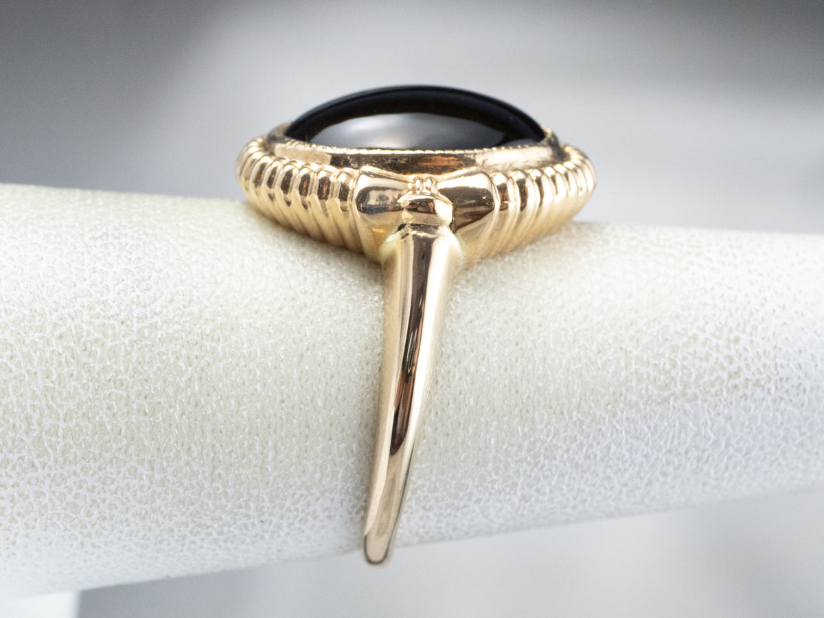 Retro Cat's Eye Sillimanite Gold Ring