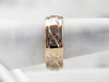 Patterned Two Tone Gold Wedding Band