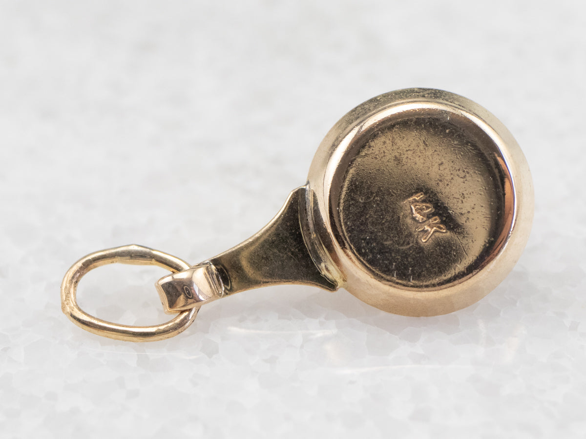 Vintage Enamel Candlestick Gold Charm