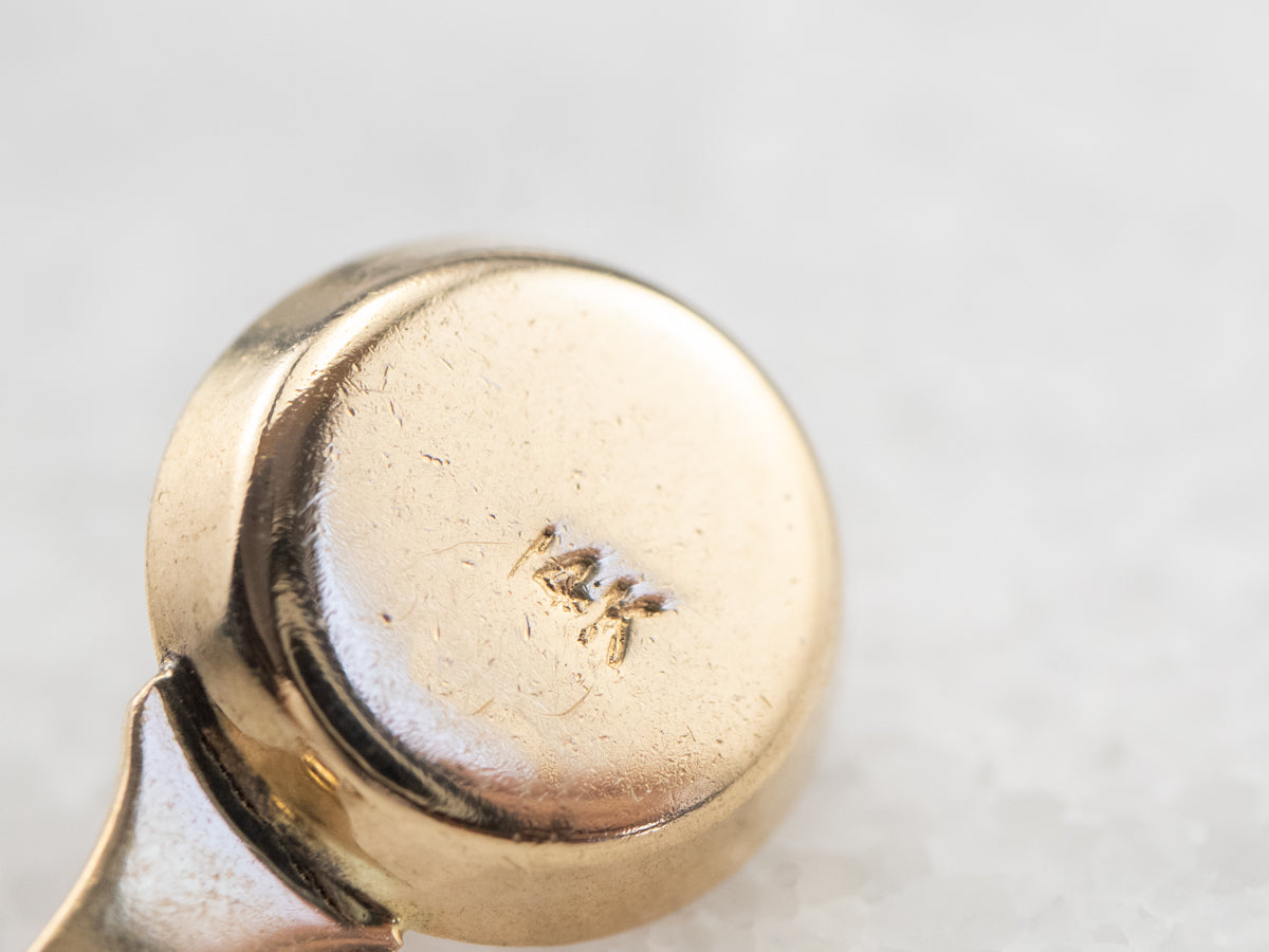 Vintage Enamel Candlestick Gold Charm