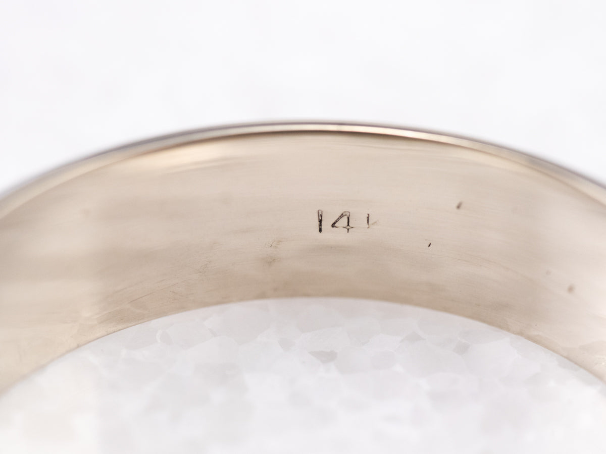 14K White Gold Plain Wedding Band