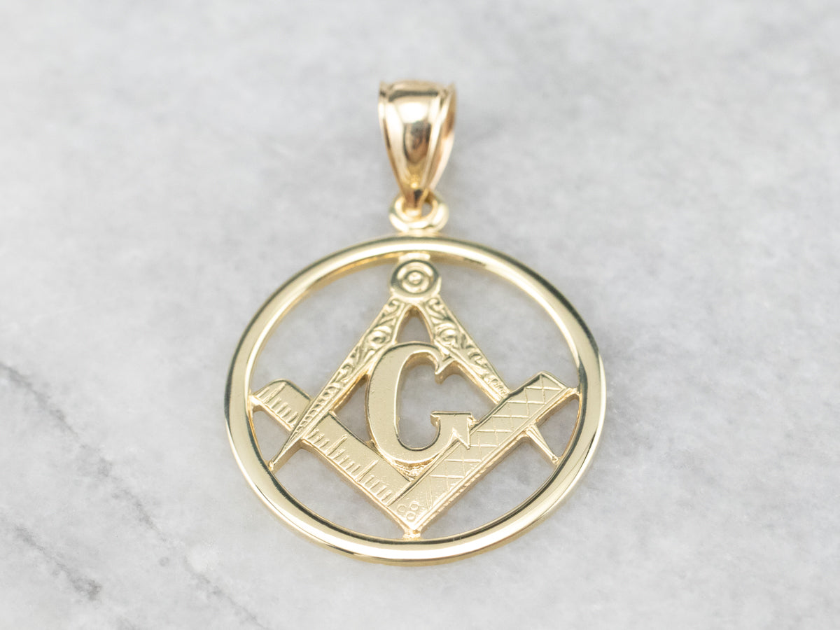 Vintage Gold Masonic Pendant