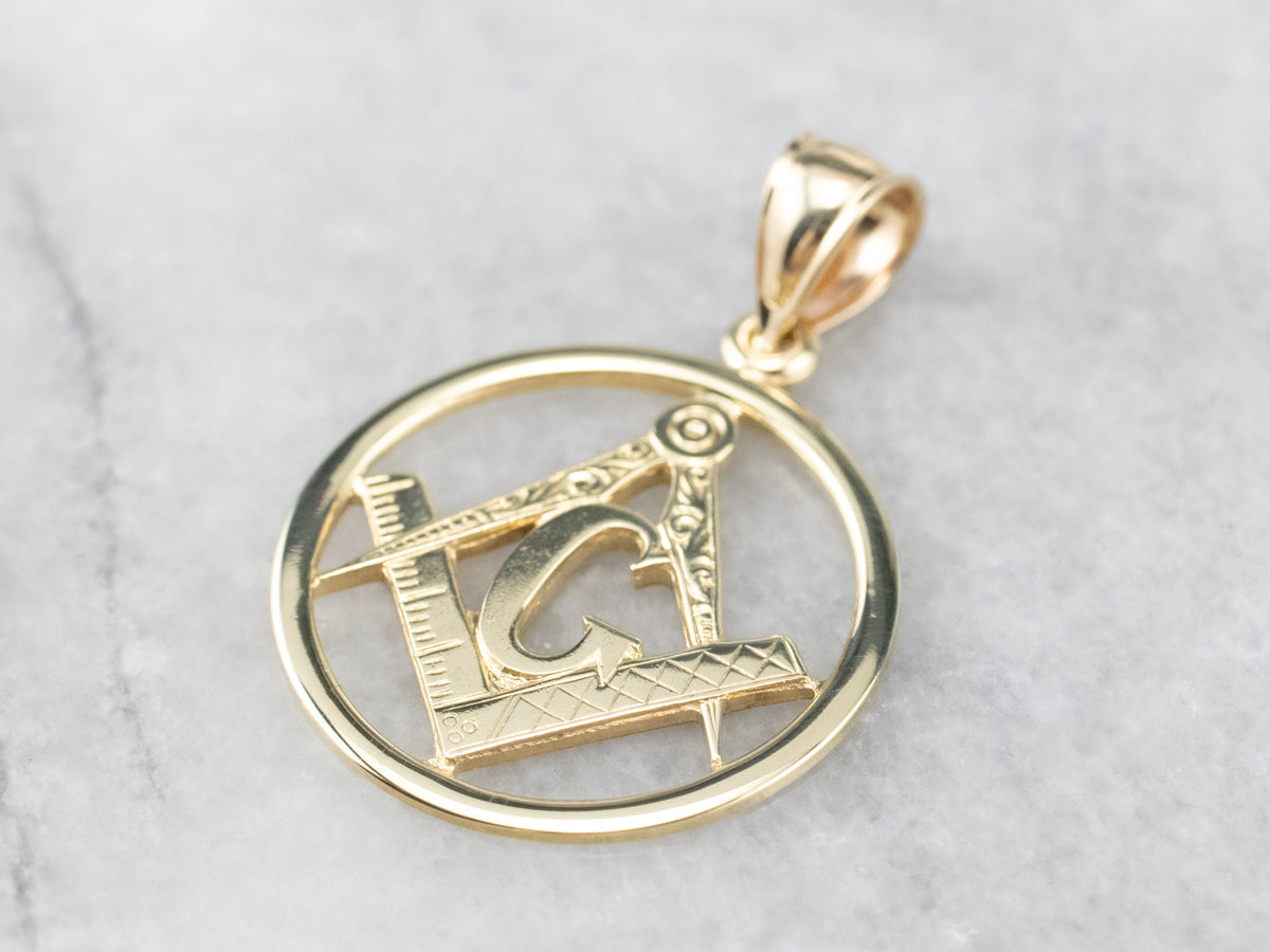Vintage Gold Masonic Pendant