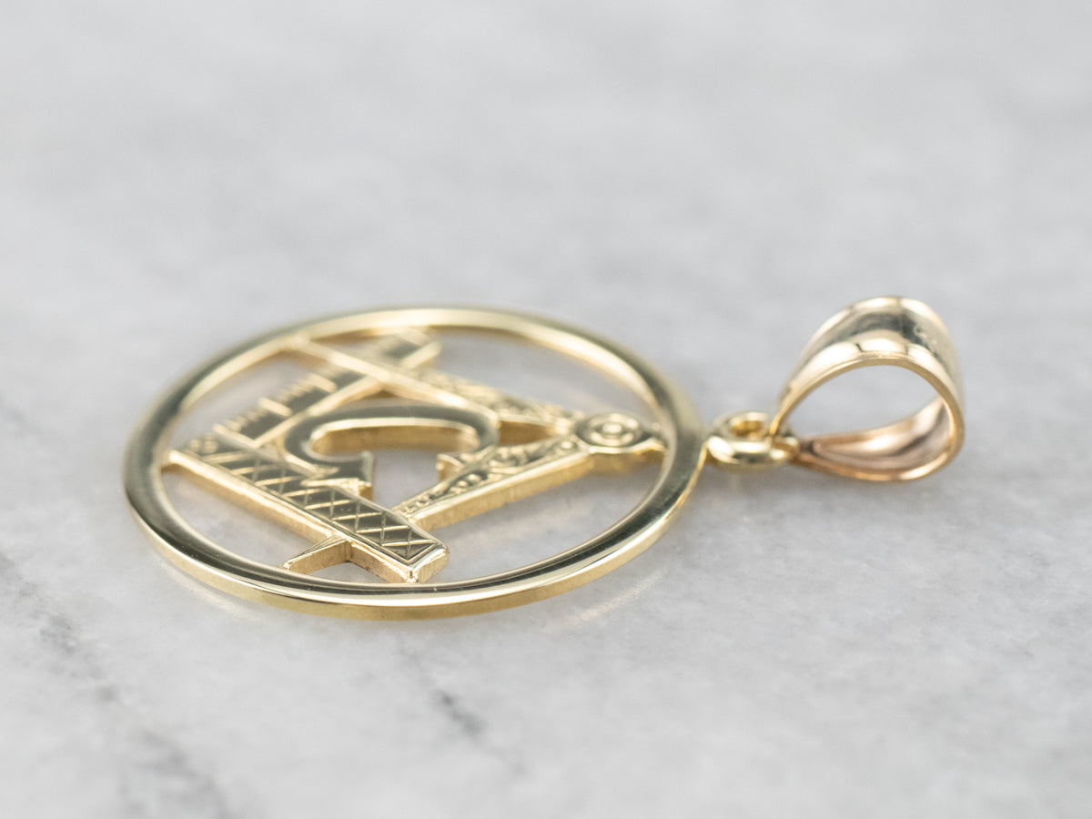 Vintage Gold Masonic Pendant