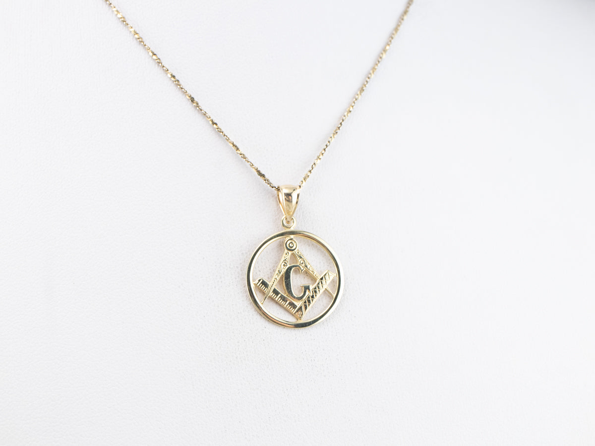 Vintage Gold Masonic Pendant
