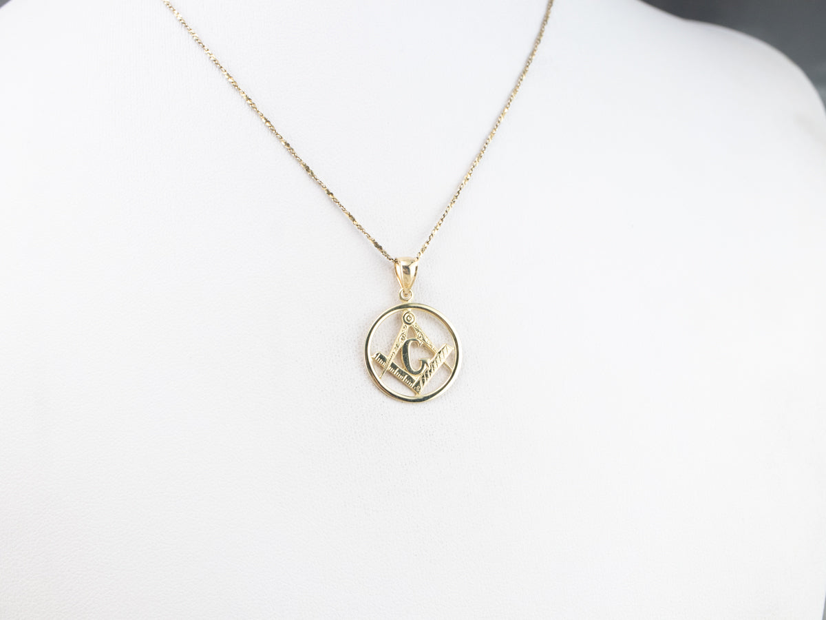 Vintage Gold Masonic Pendant