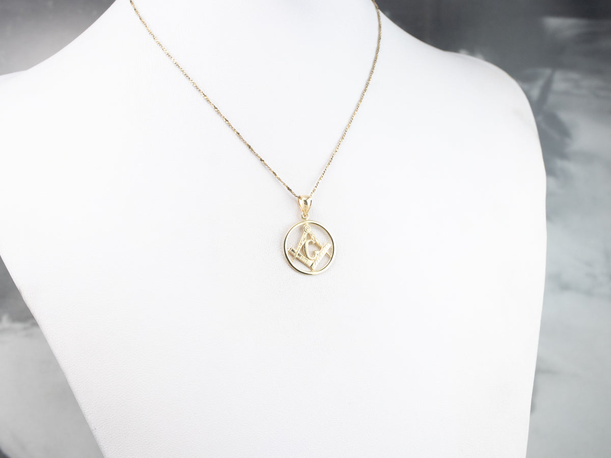 Vintage Gold Masonic Pendant