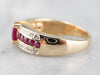 Two Tone Gold Ruby and Diamond Ring