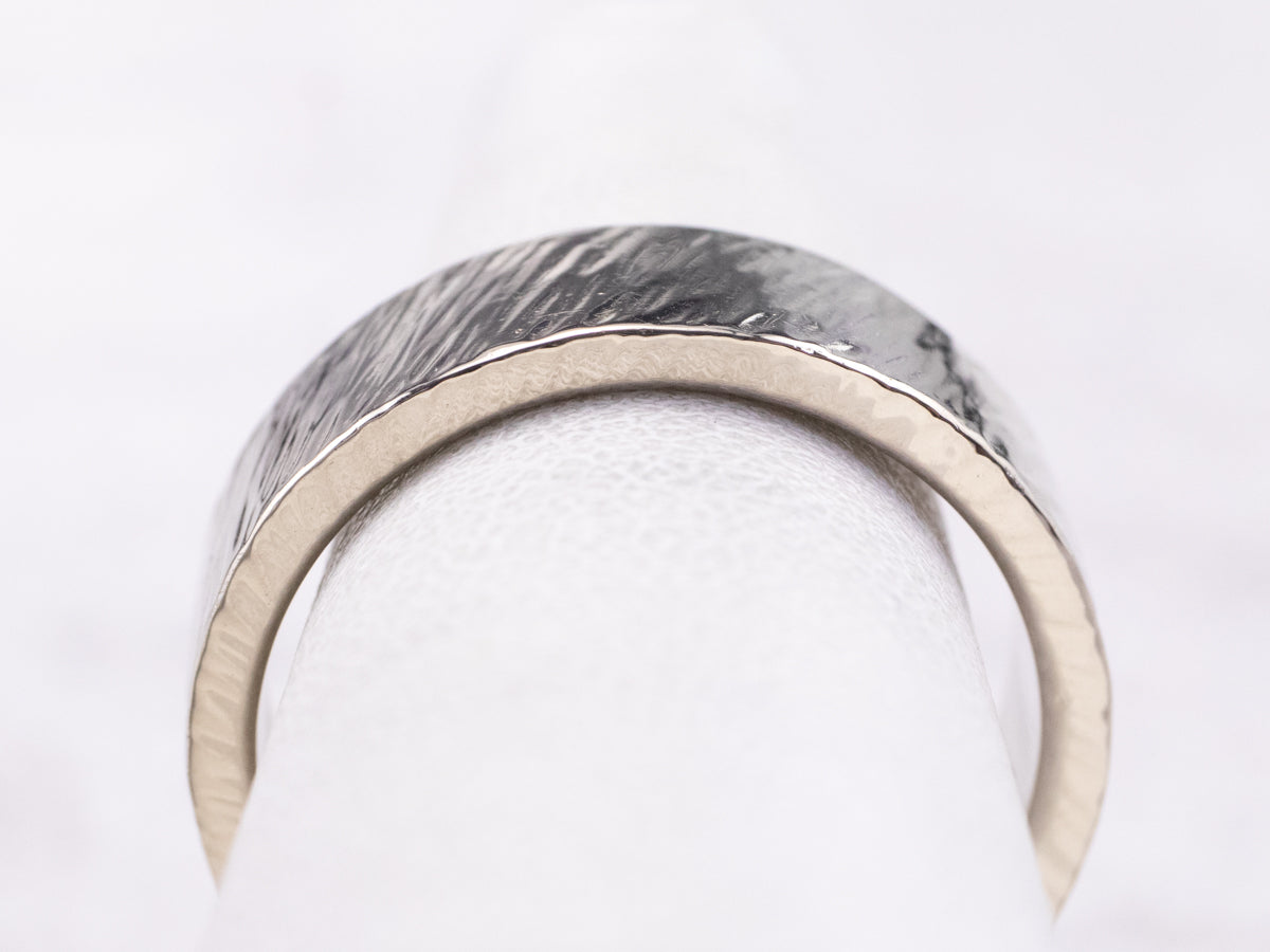 Unisex White Gold Brushed Finish Band