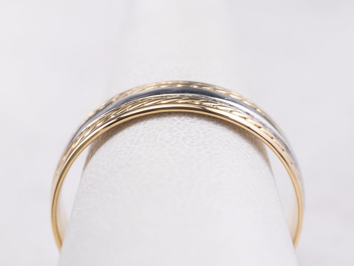 Mixed Metal Nautical Rope Twist Band