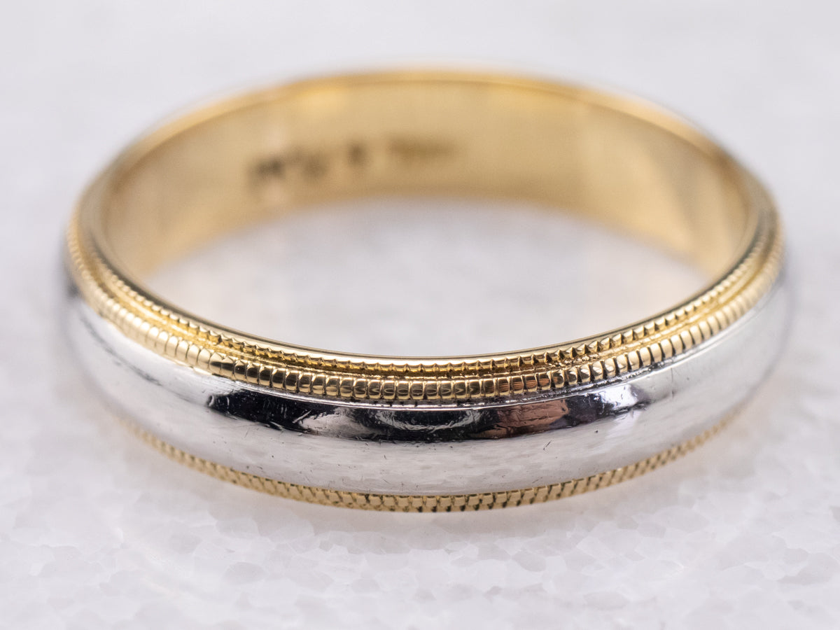 Platinum and 18K Gold Wedding Band