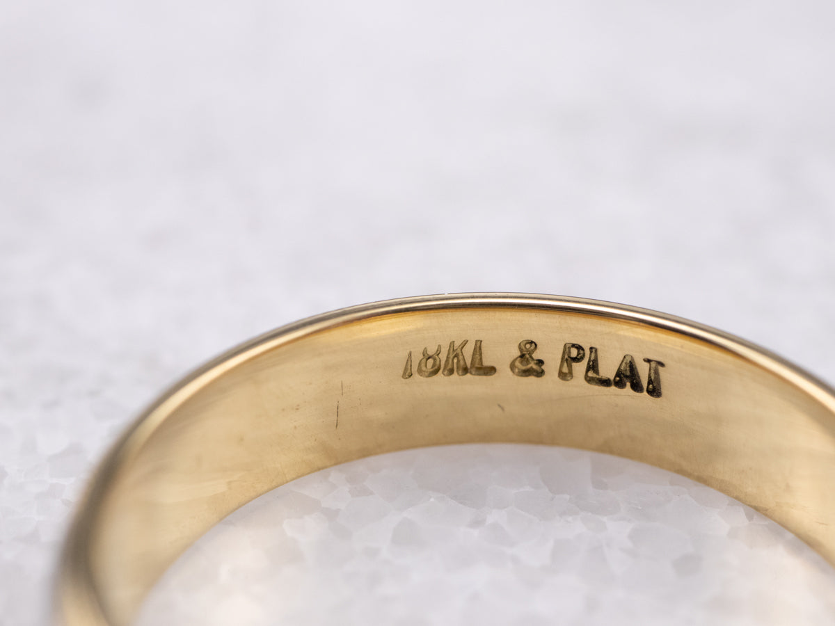 Platinum and 18K Gold Wedding Band