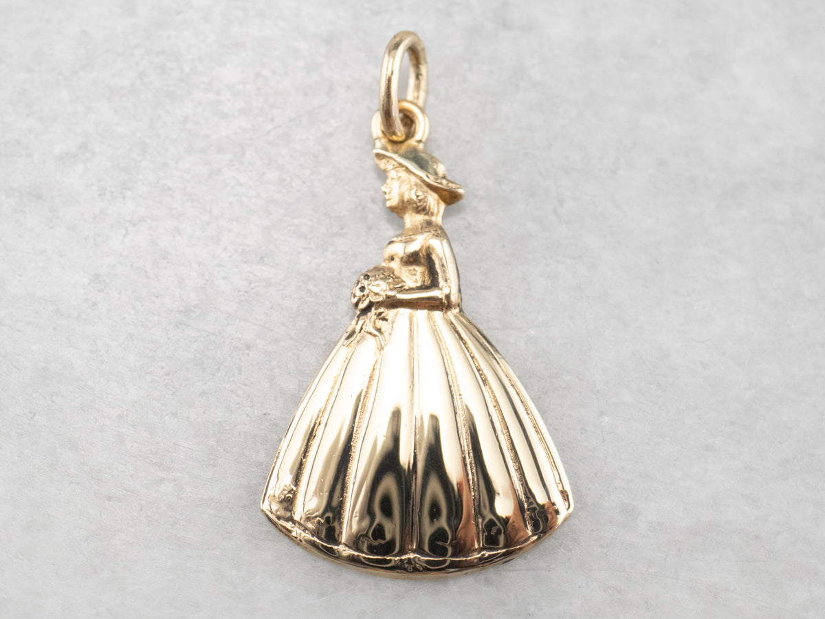 1960s Vintage Gold Bride Charm