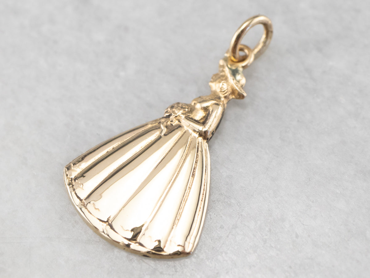 1960s Vintage Gold Bride Charm