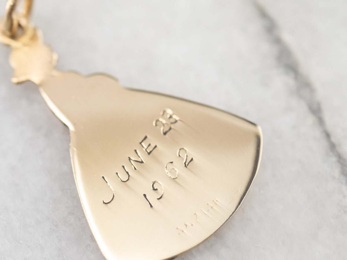 1960s Vintage Gold Bride Charm