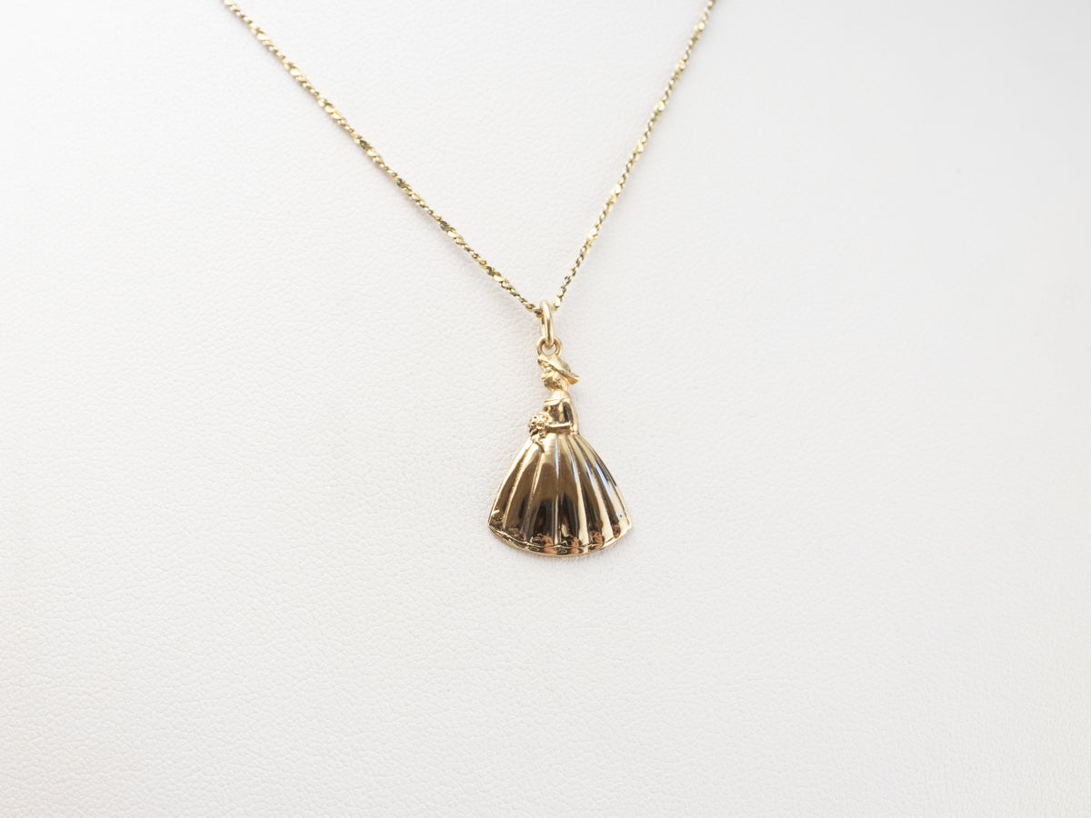 1960s Vintage Gold Bride Charm