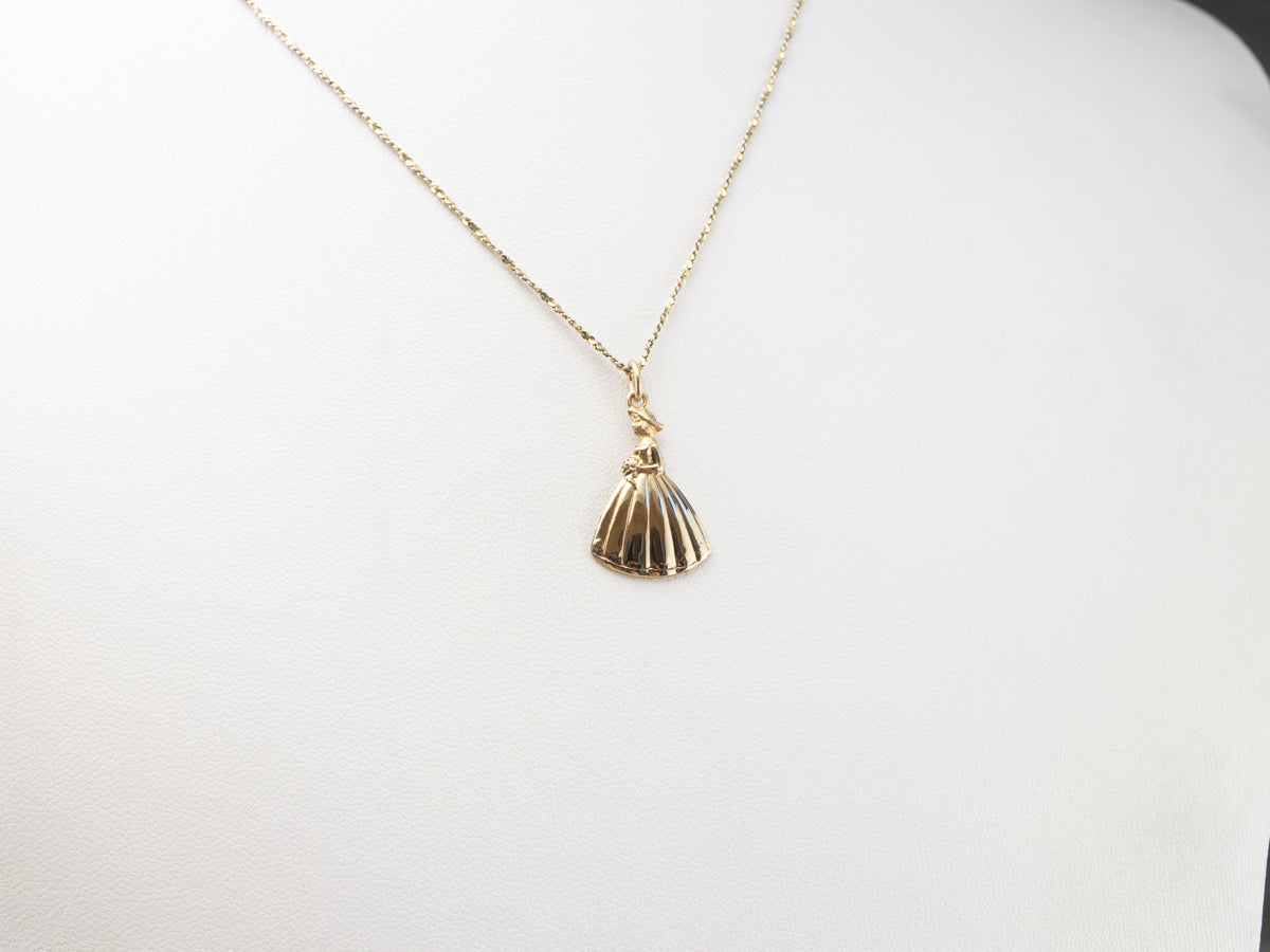 1960s Vintage Gold Bride Charm