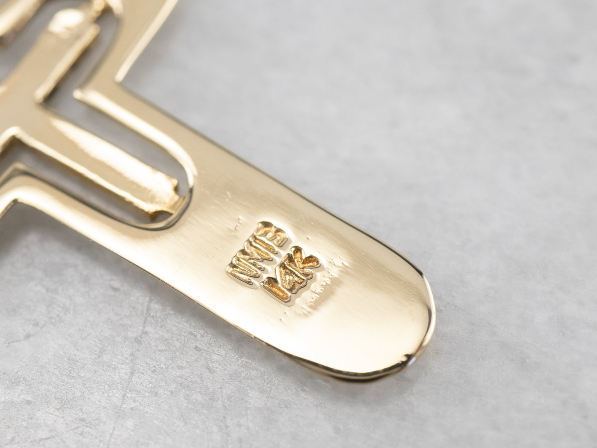Vintage Yellow Gold Cross