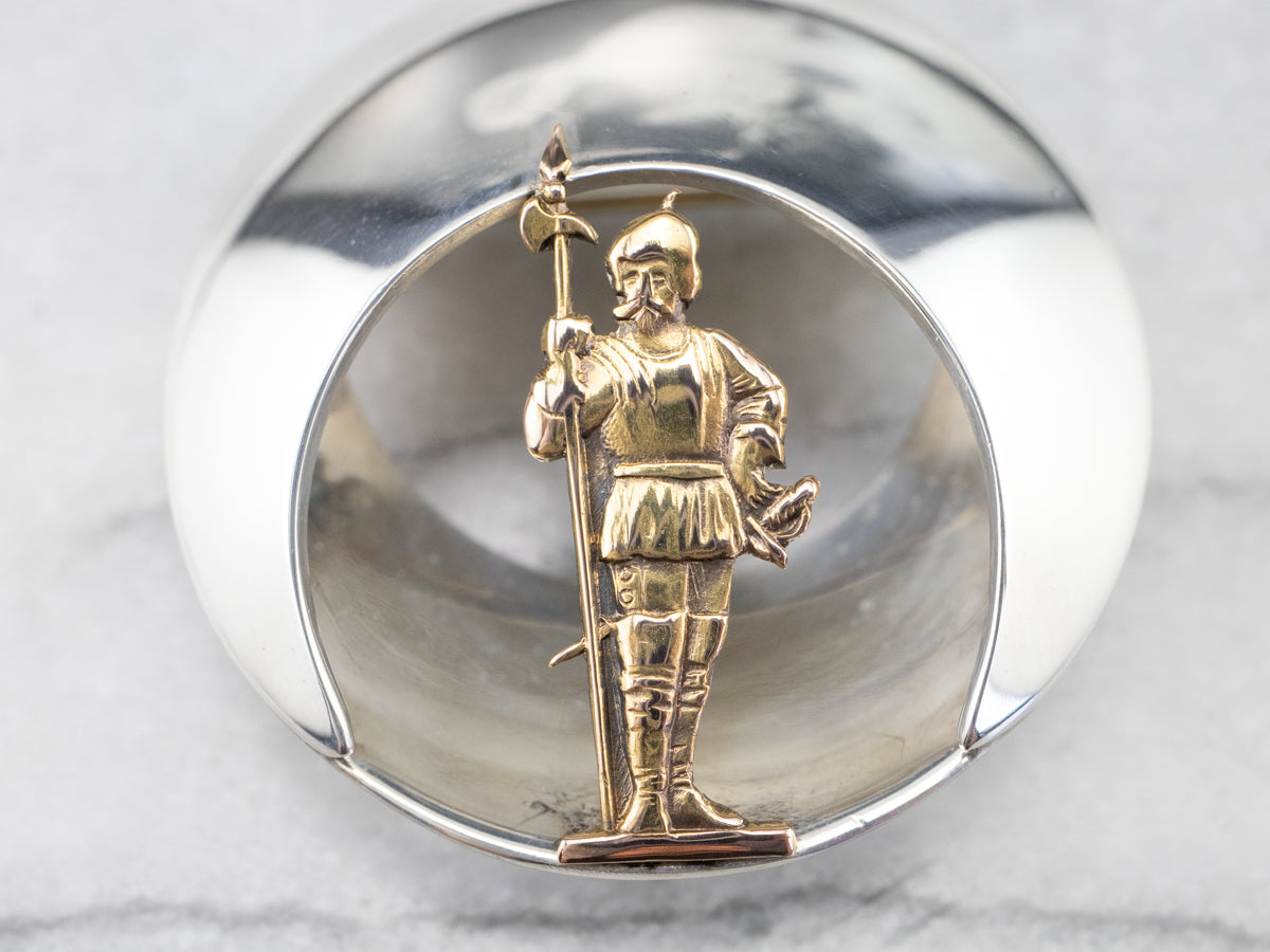 Mix Metal Spanish Conquistador Brooch