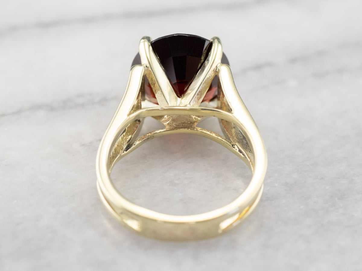 High Profile Pyrope Garnet Gold Statement Ring