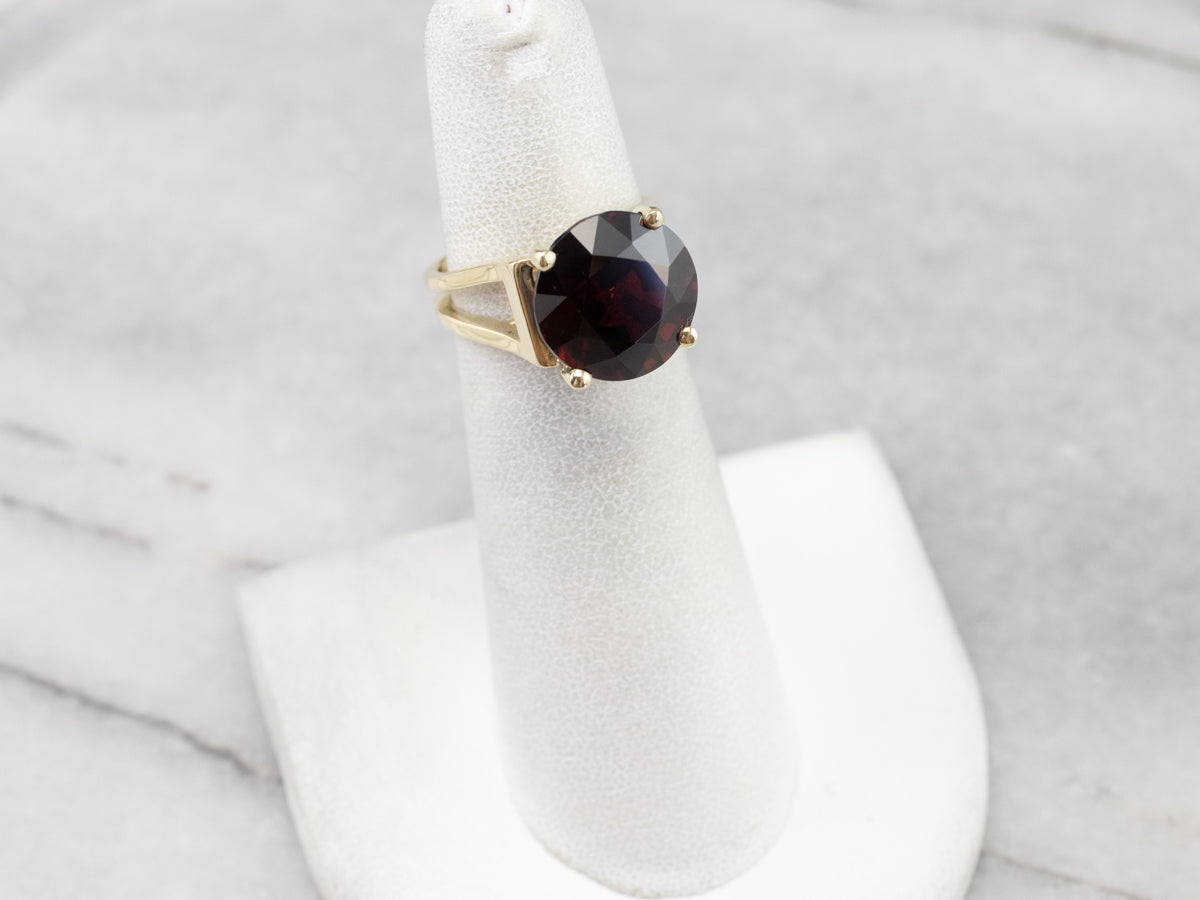 High Profile Pyrope Garnet Gold Statement Ring