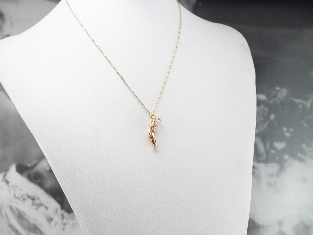 14K Gold Dancing Hula Girl Hawaii Charm