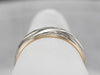 Two Tone 14K Gold Patterned Band