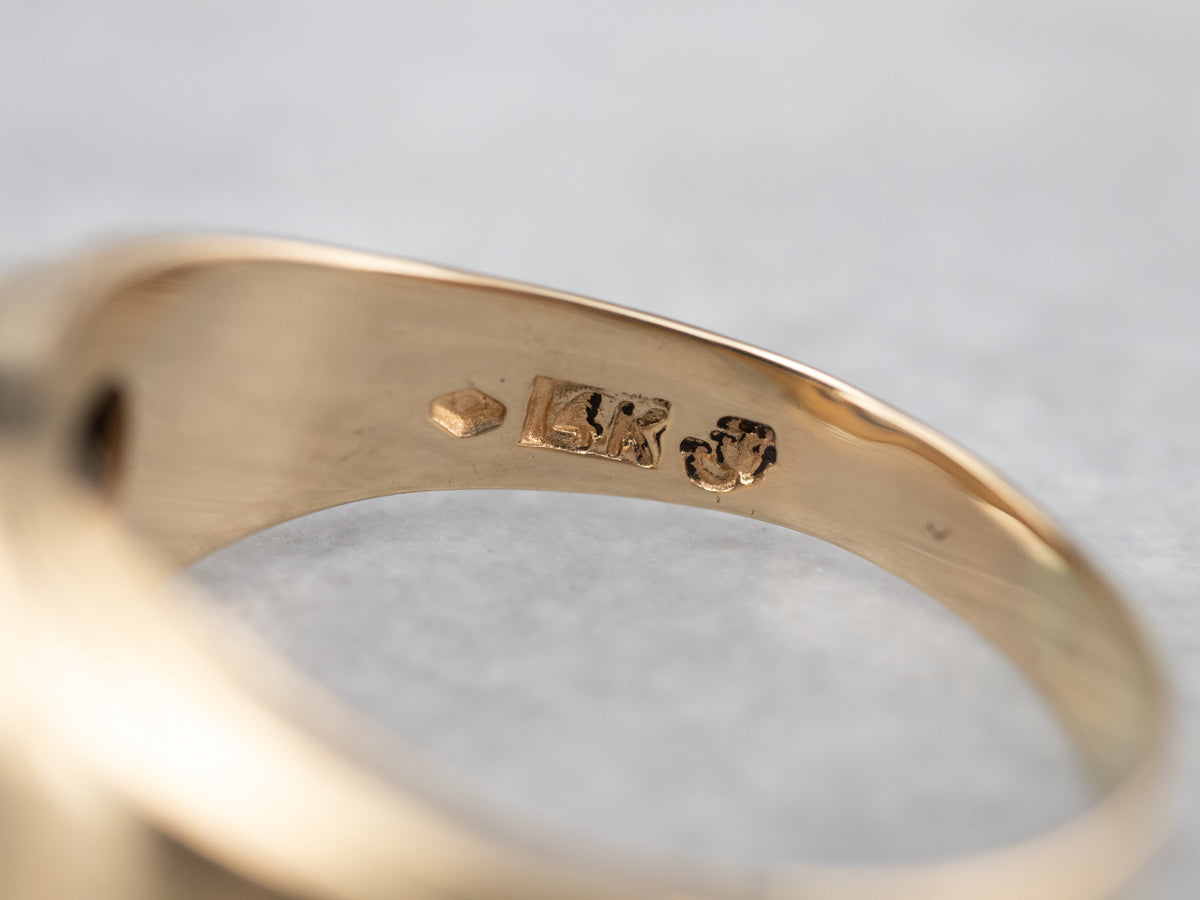 Retro Three Diamond Gold Men's Statement Ring