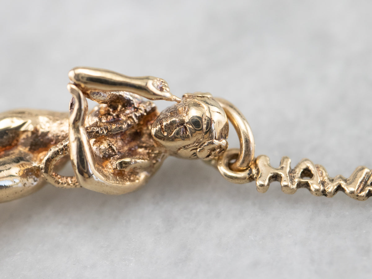 14K Gold Dancing Hula Girl Hawaii Charm