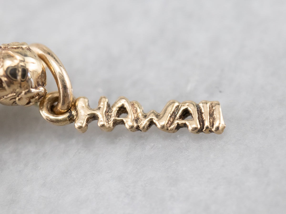 14K Gold Dancing Hula Girl Hawaii Charm