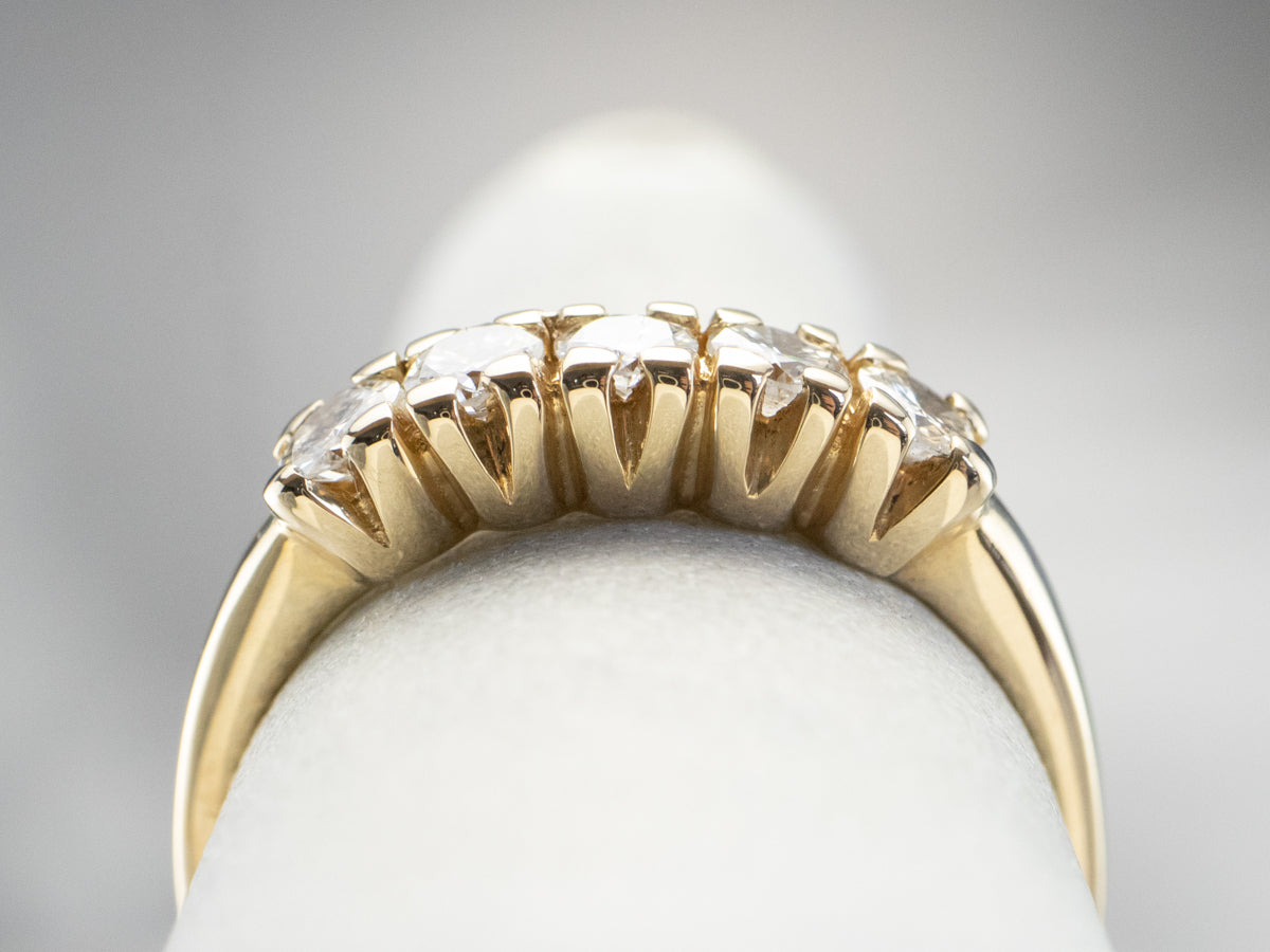 Five Diamond 14K Gold Wedding Band