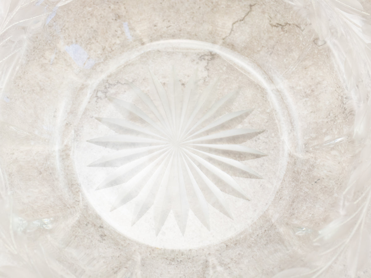 Vintage Sterling Silver and Etched Glass Bowl