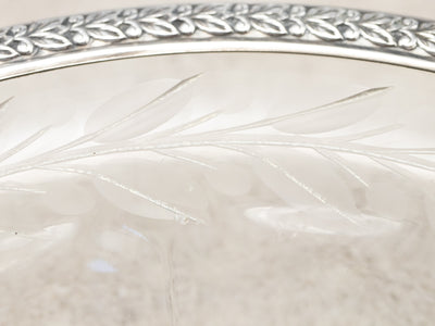 Vintage Sterling Silver and Etched Glass Bowl