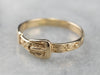 Antique Floral Buckle Gold Band Ring